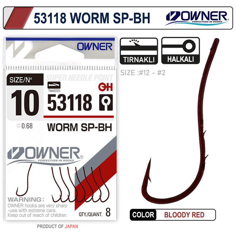 Owner 53118 Worm Sp-Bh Bloody Red İğne